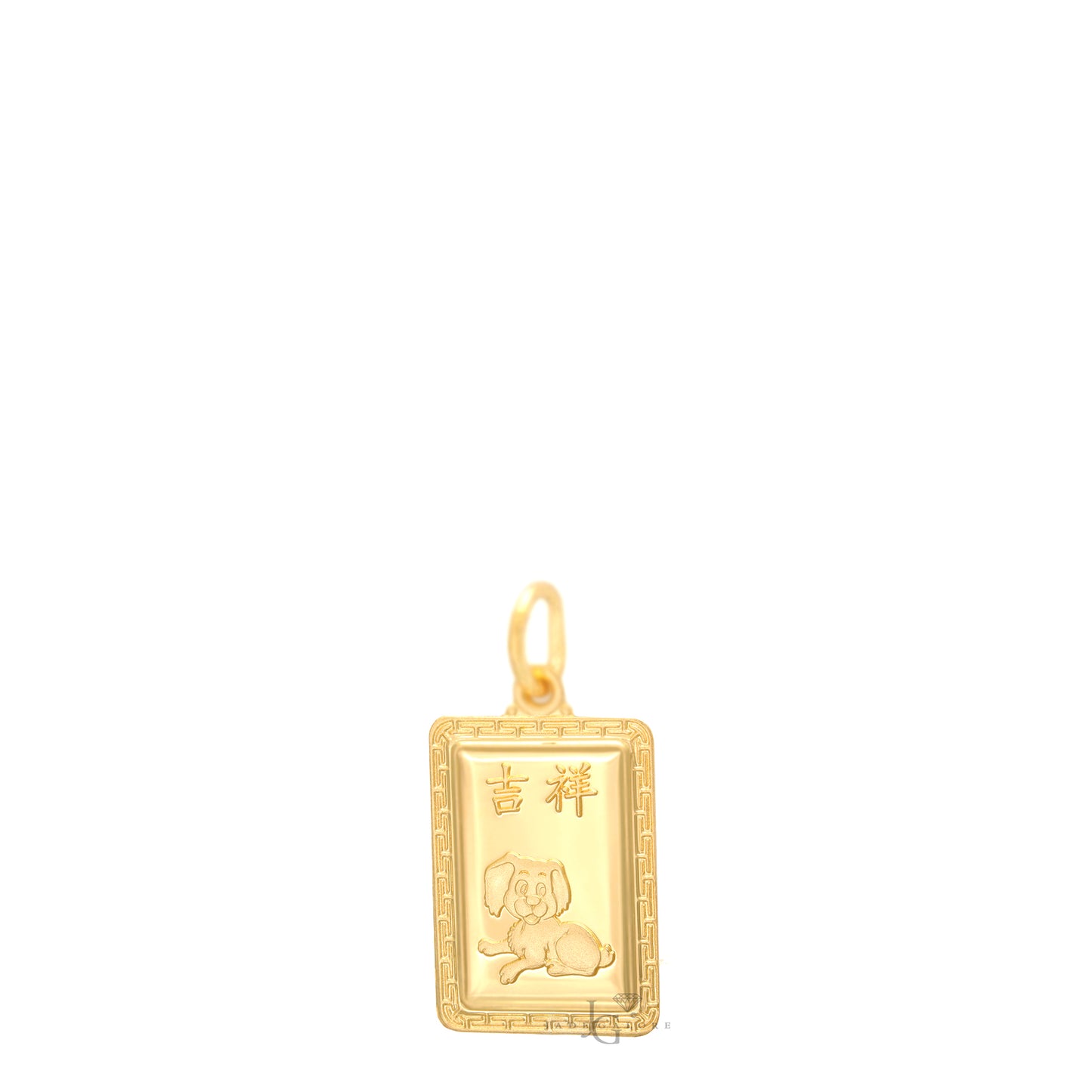 24K Mini Rectangle Dragon Pendant
