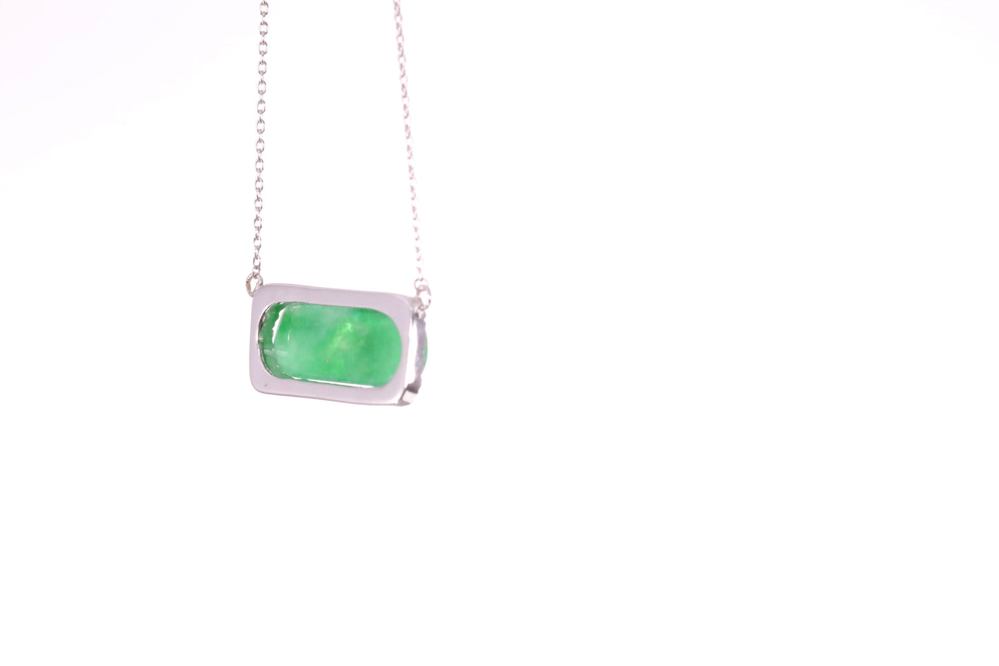 Oval Jadeite Diamond Halo Pendant