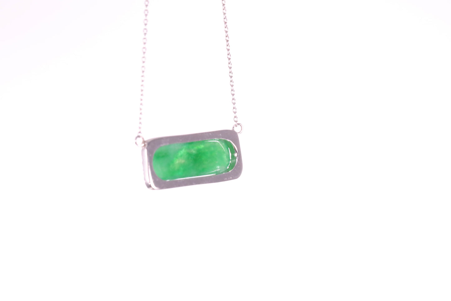 Oval Jadeite Diamond Halo Pendant