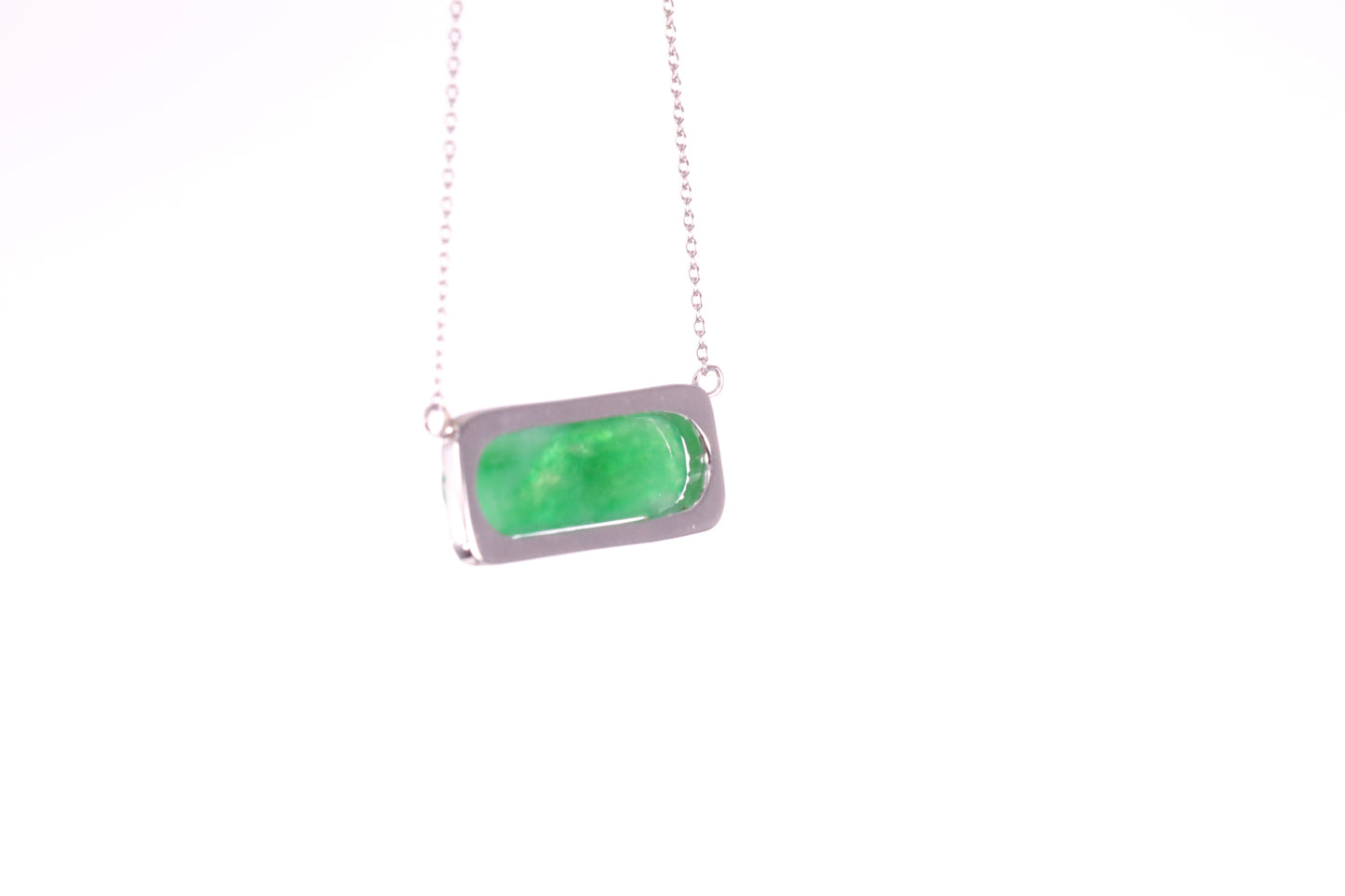 Oval Jadeite Diamond Halo Pendant