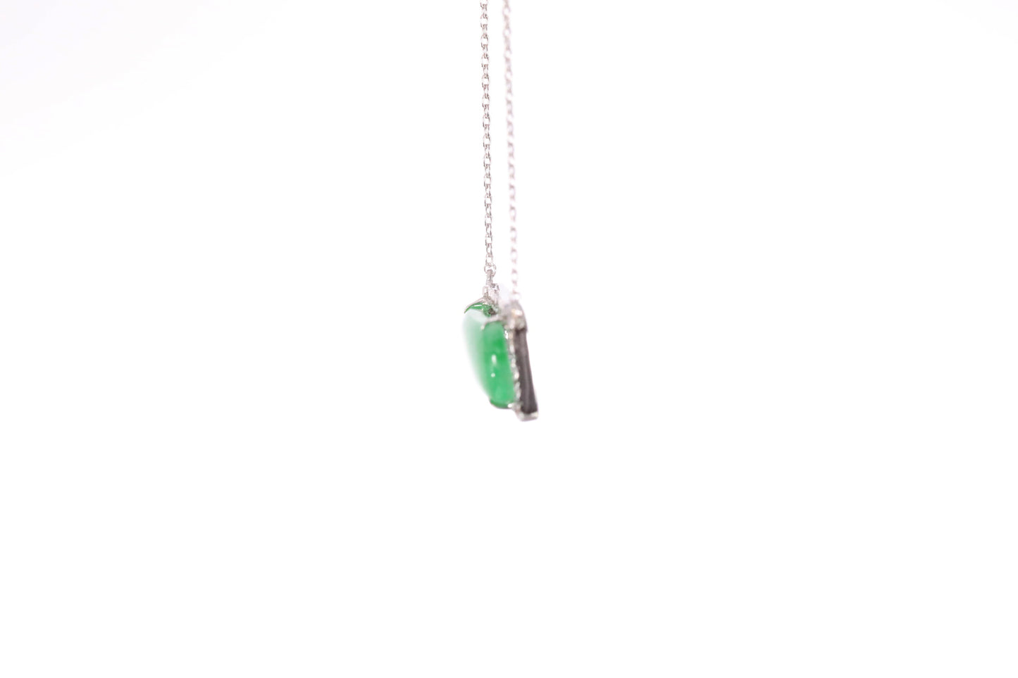 Oval Jadeite Diamond Halo Pendant