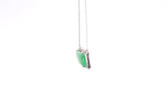 Oval Jadeite Diamond Halo Pendant