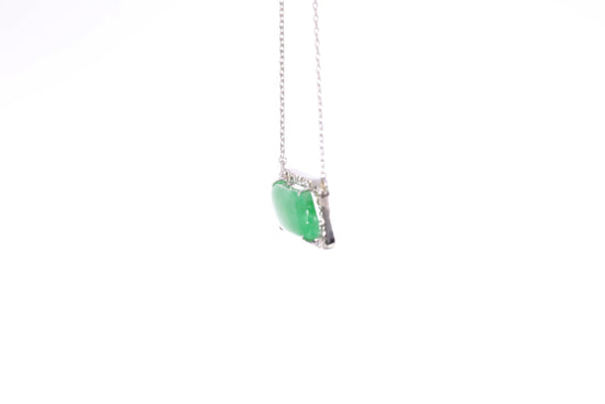 Oval Jadeite Diamond Halo Pendant