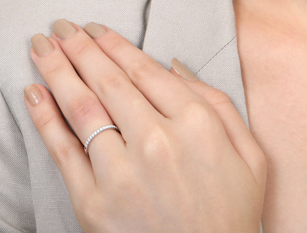 Minimalist Pavé Diamond Ring 1/4 of a carat total weight in 18K white gold