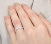 14K 白金極簡主義密釘鑽石戒指，總重量為 3/4 克拉