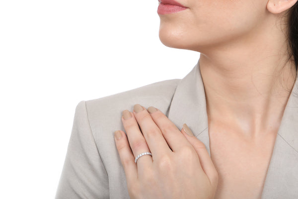 Minimalist Pavé Diamond Ring 3/4 of a carat total weight in 14K white gold