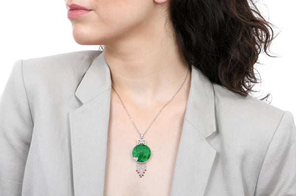 Jadeite and Ruby Pendant