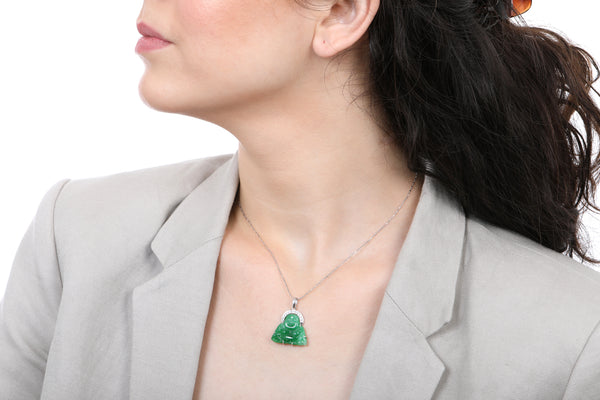 Jadeite Buddha with a Diamond Halo