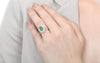 Jadeite and Double Diamond Halo Ring