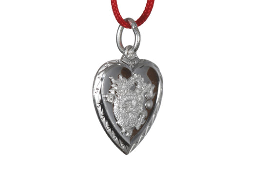 Sterling Silver Mini Heart Dragon Pendant