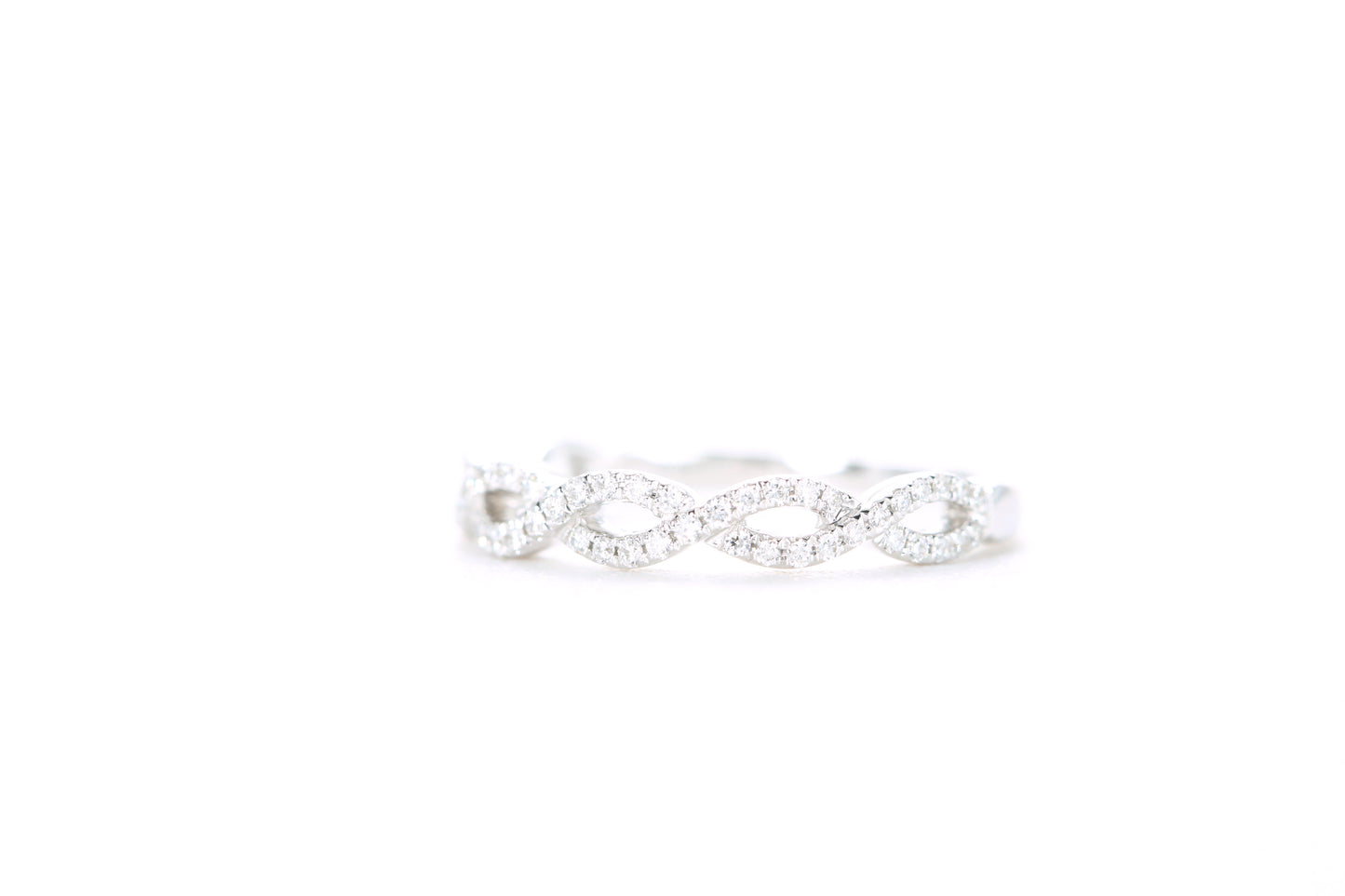Load image into Gallery viewer, Small Woven Diamond Ring White Gold
