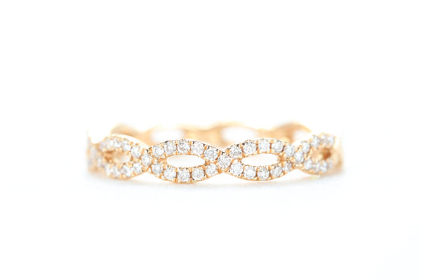 Woven Diamond Ring Rose Gold