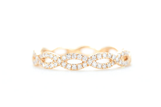 Woven Diamond Ring Rose Gold