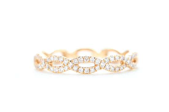 Woven Diamond Ring Rose Gold