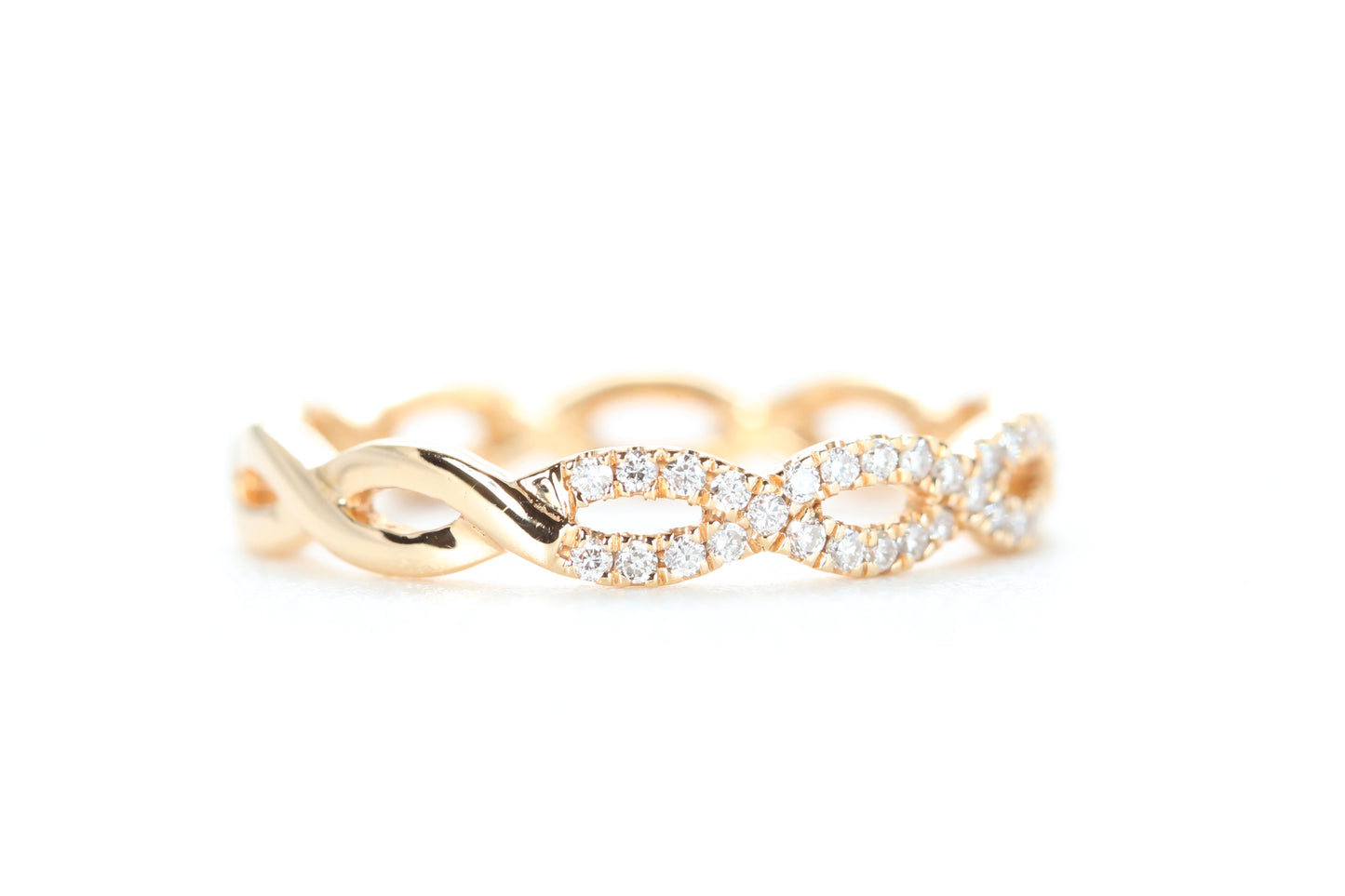 Woven Diamond Ring Rose Gold