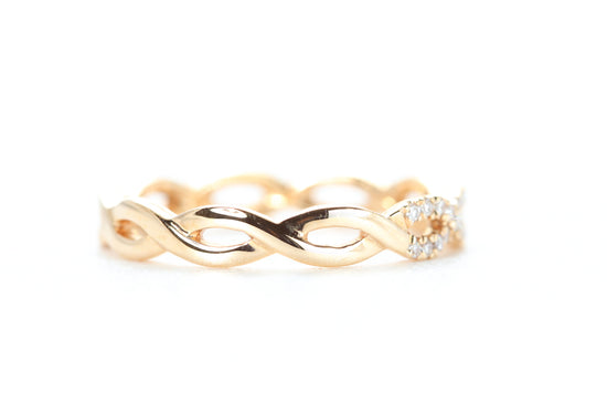 Woven Diamond Ring Rose Gold