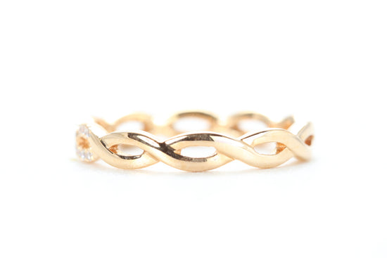 Woven Diamond Ring Rose Gold