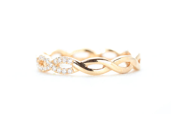 Woven Diamond Ring Rose Gold