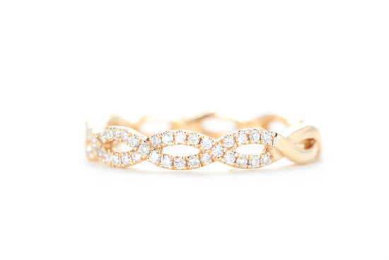 Woven Diamond Ring Rose Gold