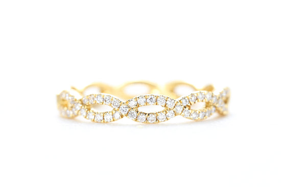 Woven Diamond Ring Yellow Gold