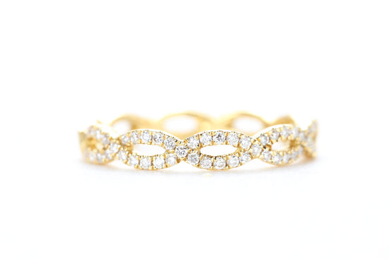 Woven Diamond Ring Yellow Gold