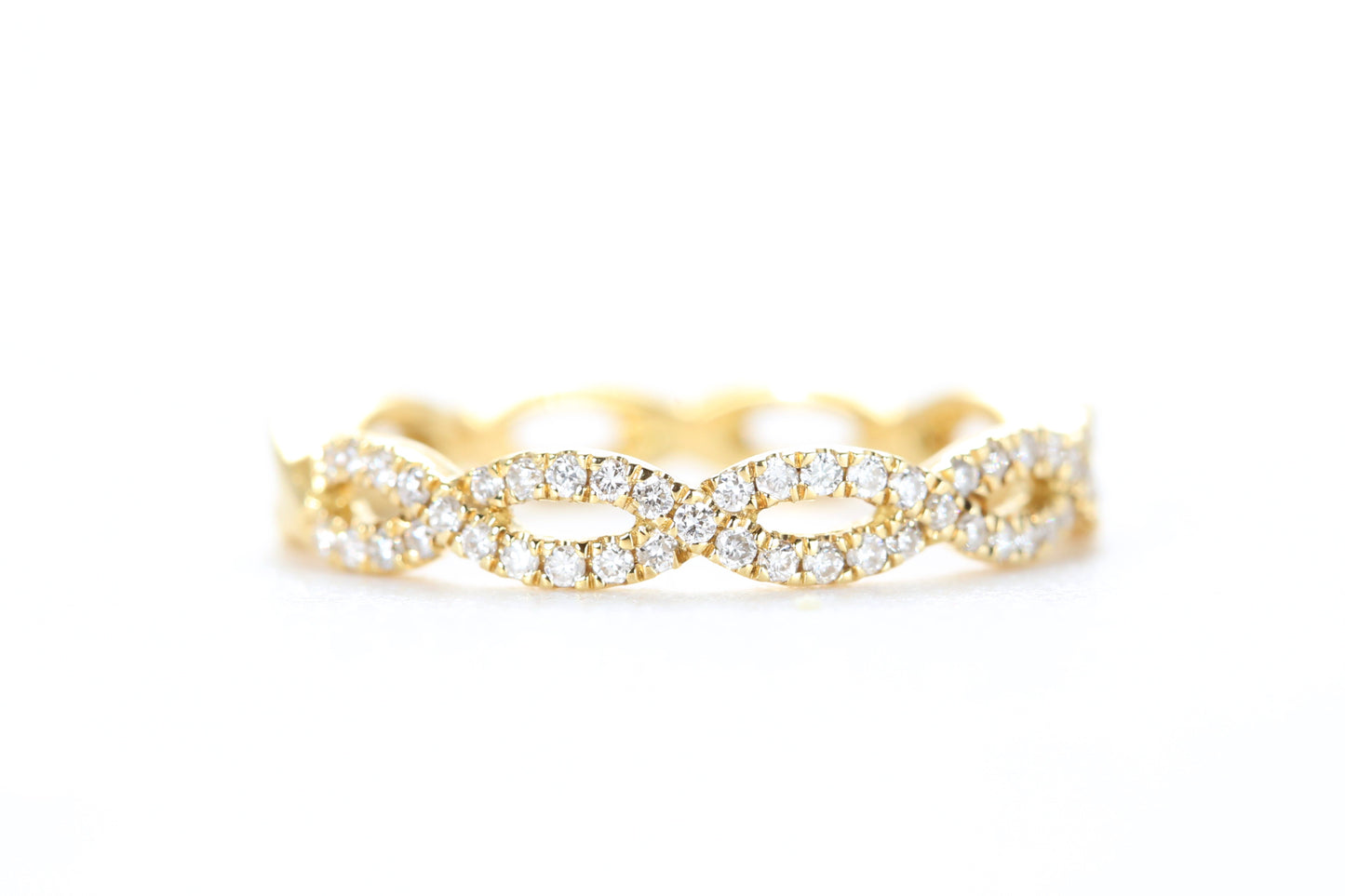 Woven Diamond Ring Yellow Gold