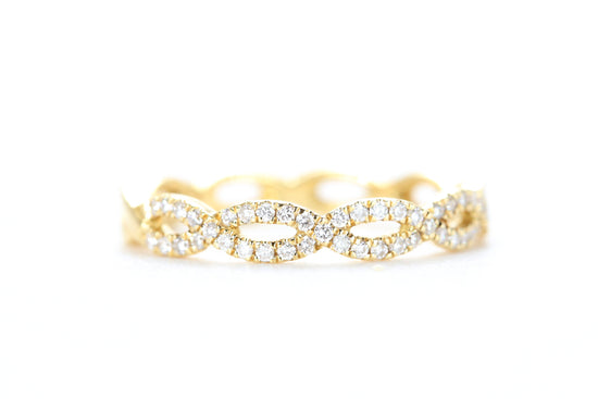 Woven Diamond Ring Yellow Gold