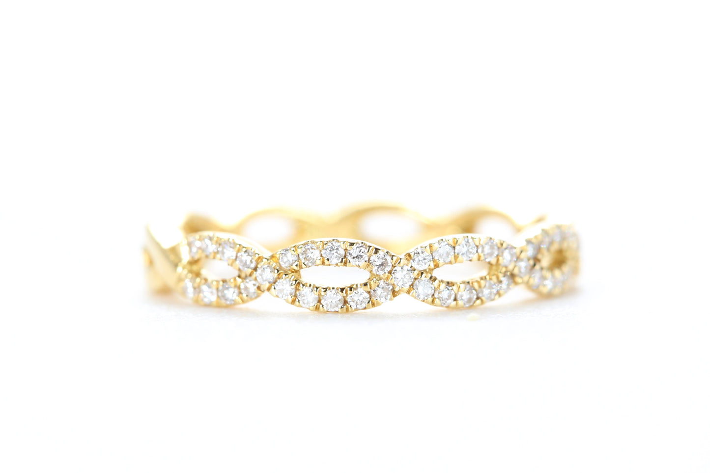 Woven Diamond Ring Yellow Gold