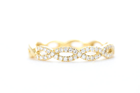 Woven Diamond Ring Yellow Gold