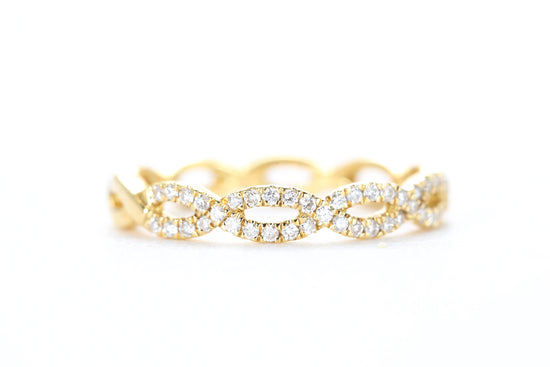 Woven Diamond Ring Yellow Gold