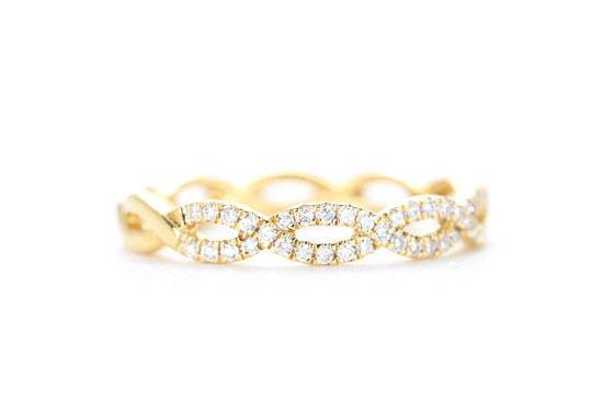 Woven Diamond Ring Yellow Gold