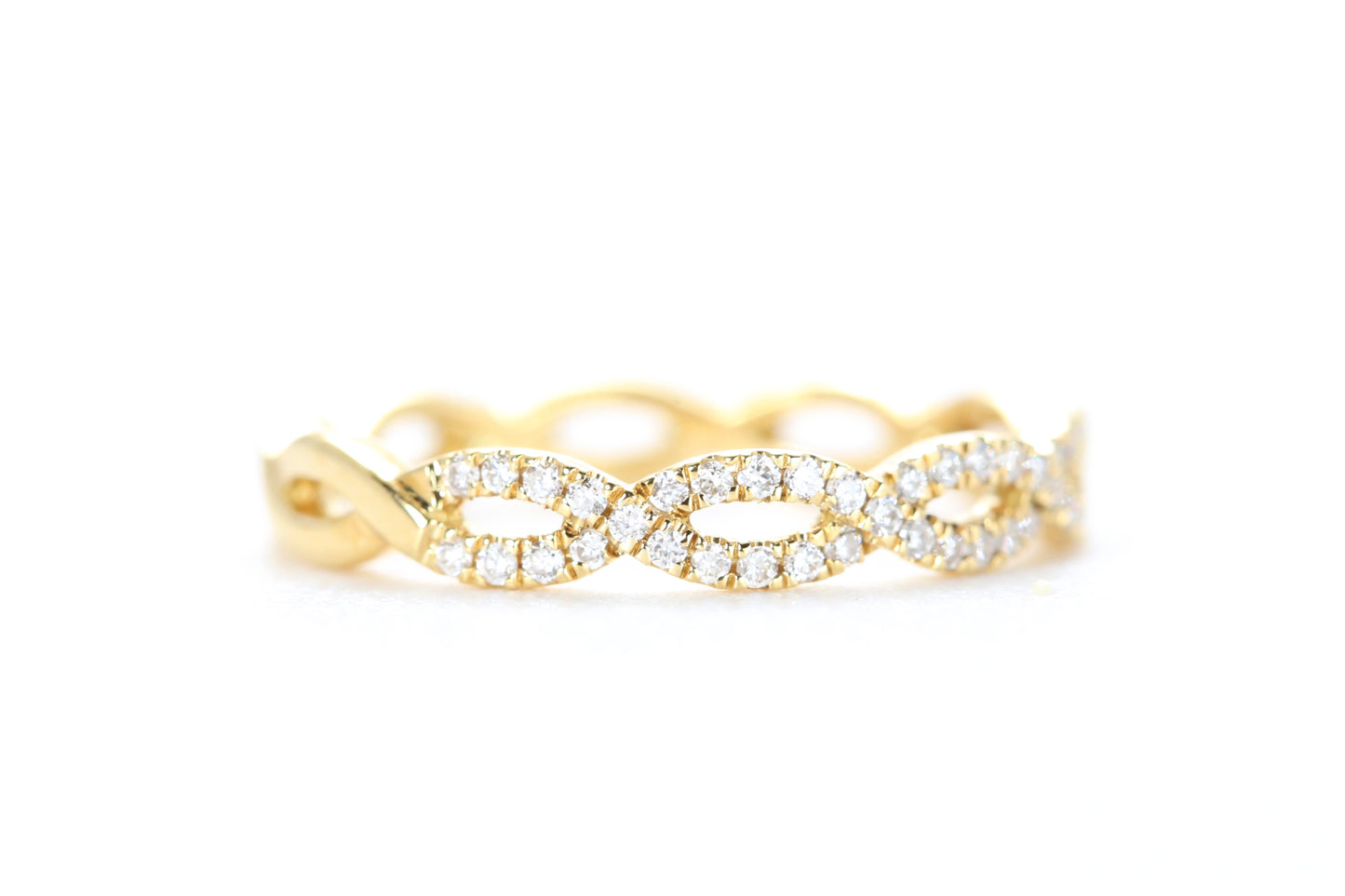 Woven Diamond Ring Yellow Gold