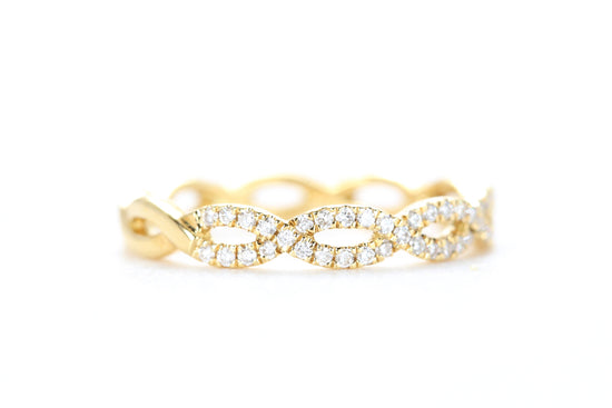 Woven Diamond Ring Yellow Gold