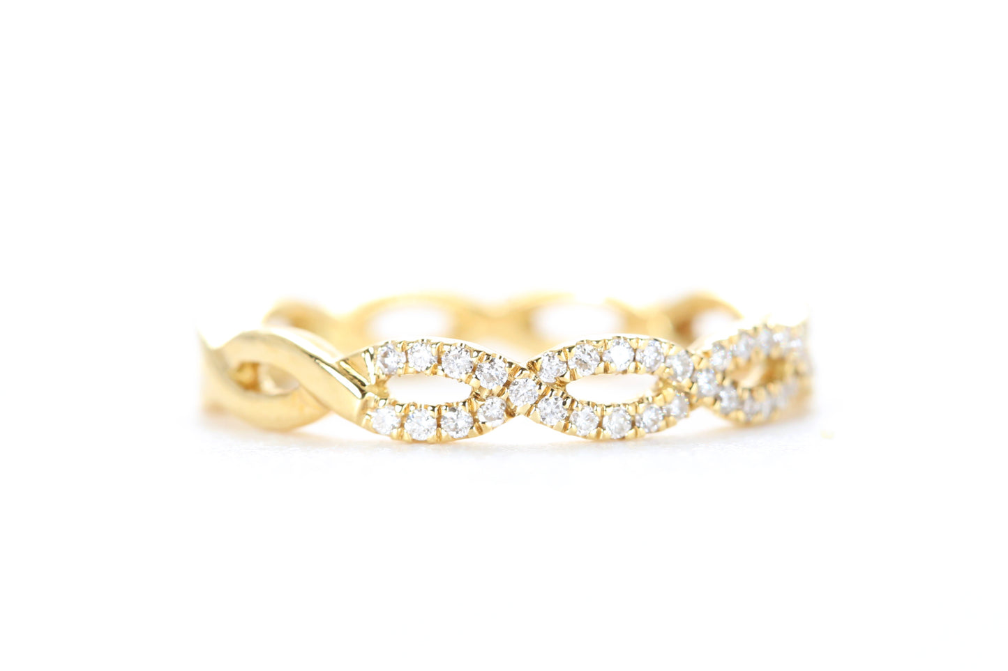 Woven Diamond Ring Yellow Gold