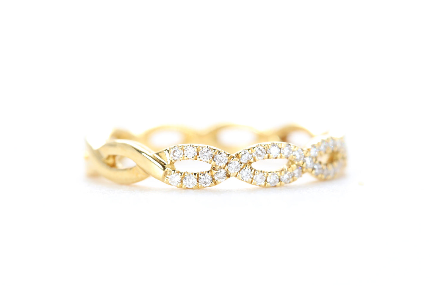 Woven Diamond Ring Yellow Gold