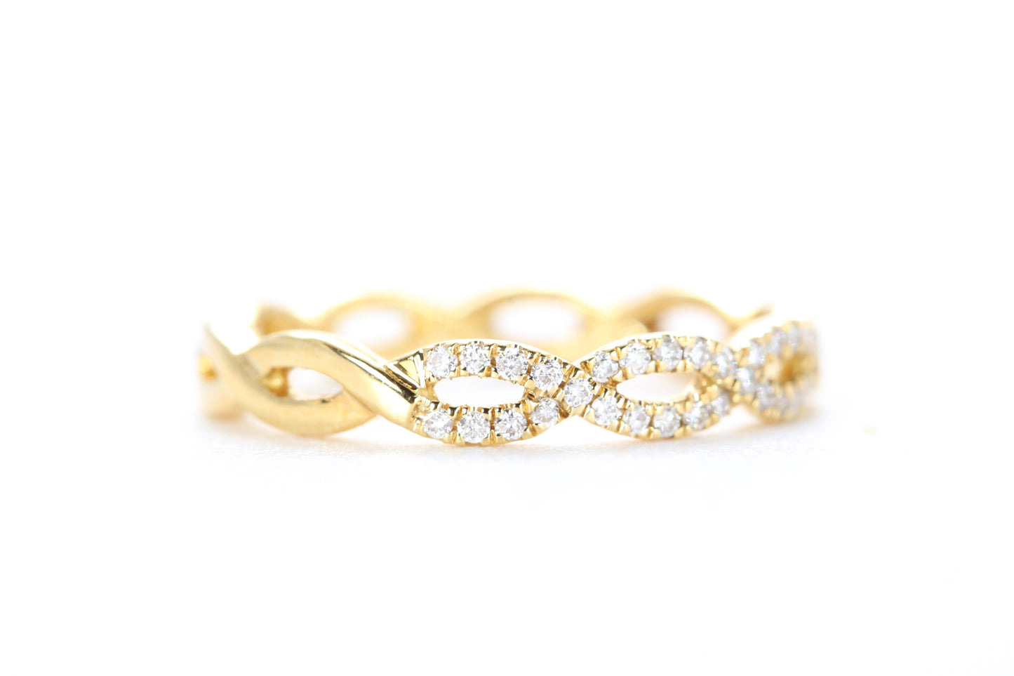 Woven Diamond Ring Yellow Gold