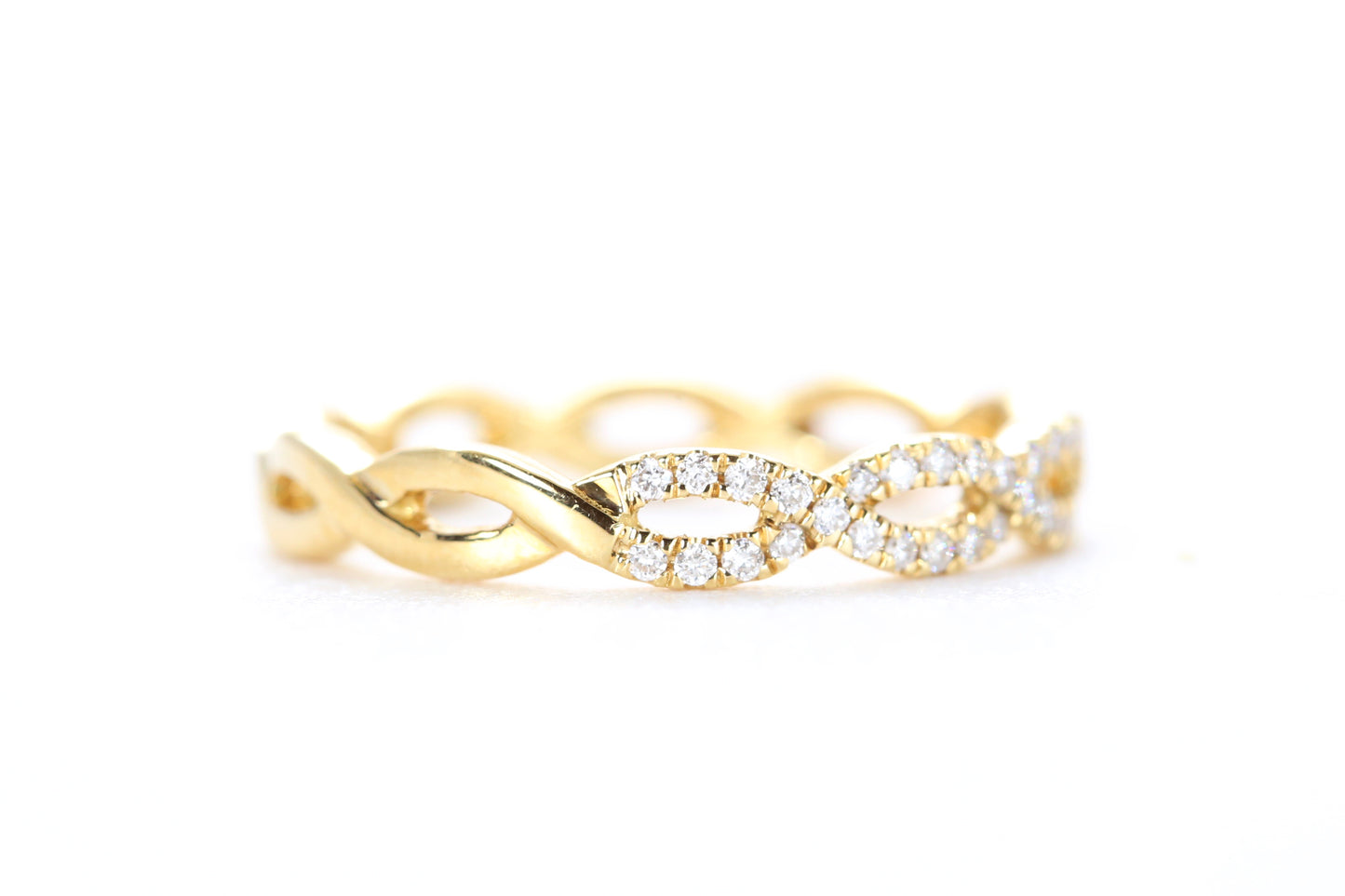 Woven Diamond Ring Yellow Gold