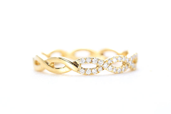 Woven Diamond Ring Yellow Gold