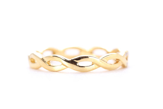 Woven Diamond Ring Yellow Gold