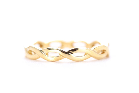 Woven Diamond Ring Yellow Gold