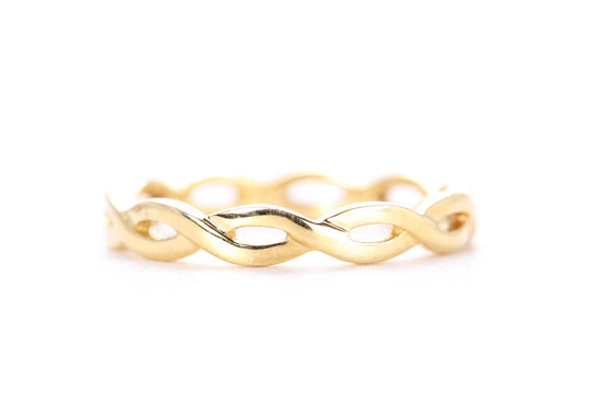 Woven Diamond Ring Yellow Gold