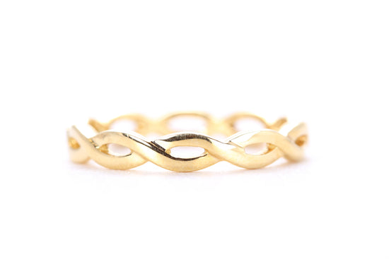 Woven Diamond Ring Yellow Gold