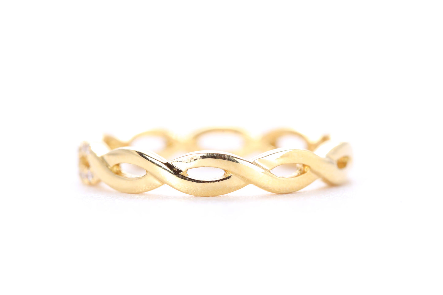 Woven Diamond Ring Yellow Gold