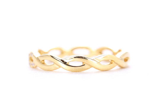 Woven Diamond Ring Yellow Gold