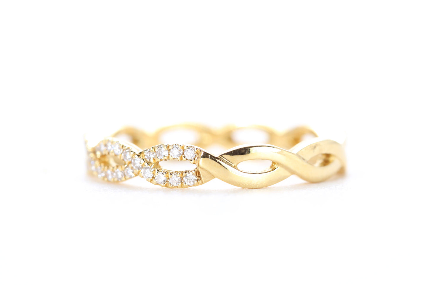 Woven Diamond Ring Yellow Gold