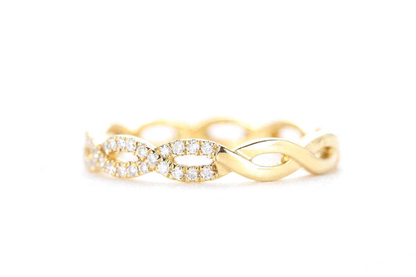 Woven Diamond Ring Yellow Gold