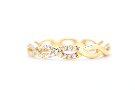 Load image into Gallery viewer, Woven Diamond Ring Yellow Gold
