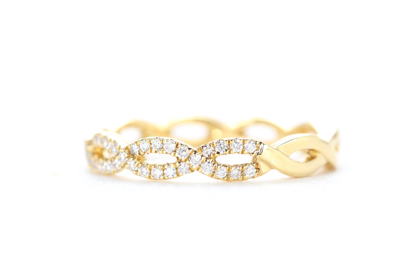 Woven Diamond Ring Yellow Gold