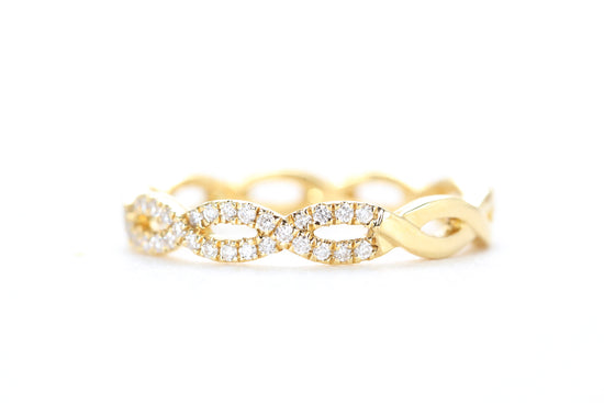 Woven Diamond Ring Yellow Gold