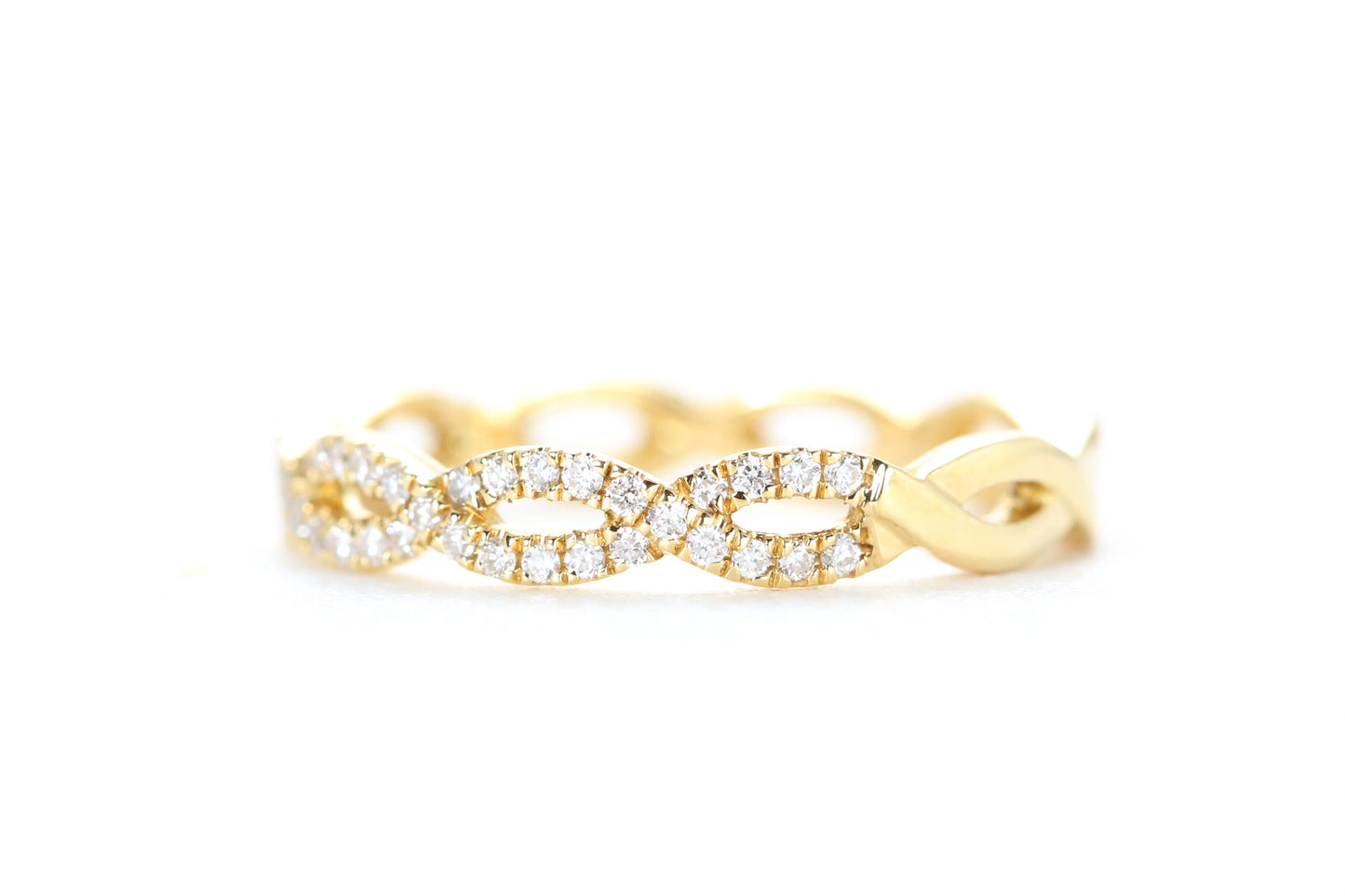 Woven Diamond Ring Yellow Gold